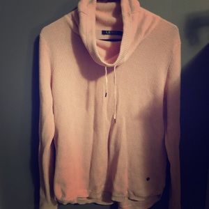 Ralph Lauren pink thermal cowl neck sweatshirt